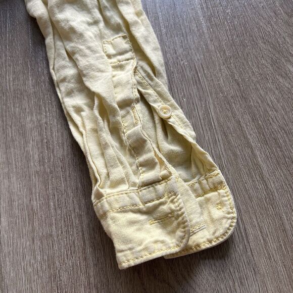 TOMMY BAHAMA Men’s Long Sleeve Solid Yellow 100% Linen Button Down Shirt. Size L - Picture 6 of 9